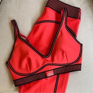 ALO Yoga Vibrant Red and Black Sports bra